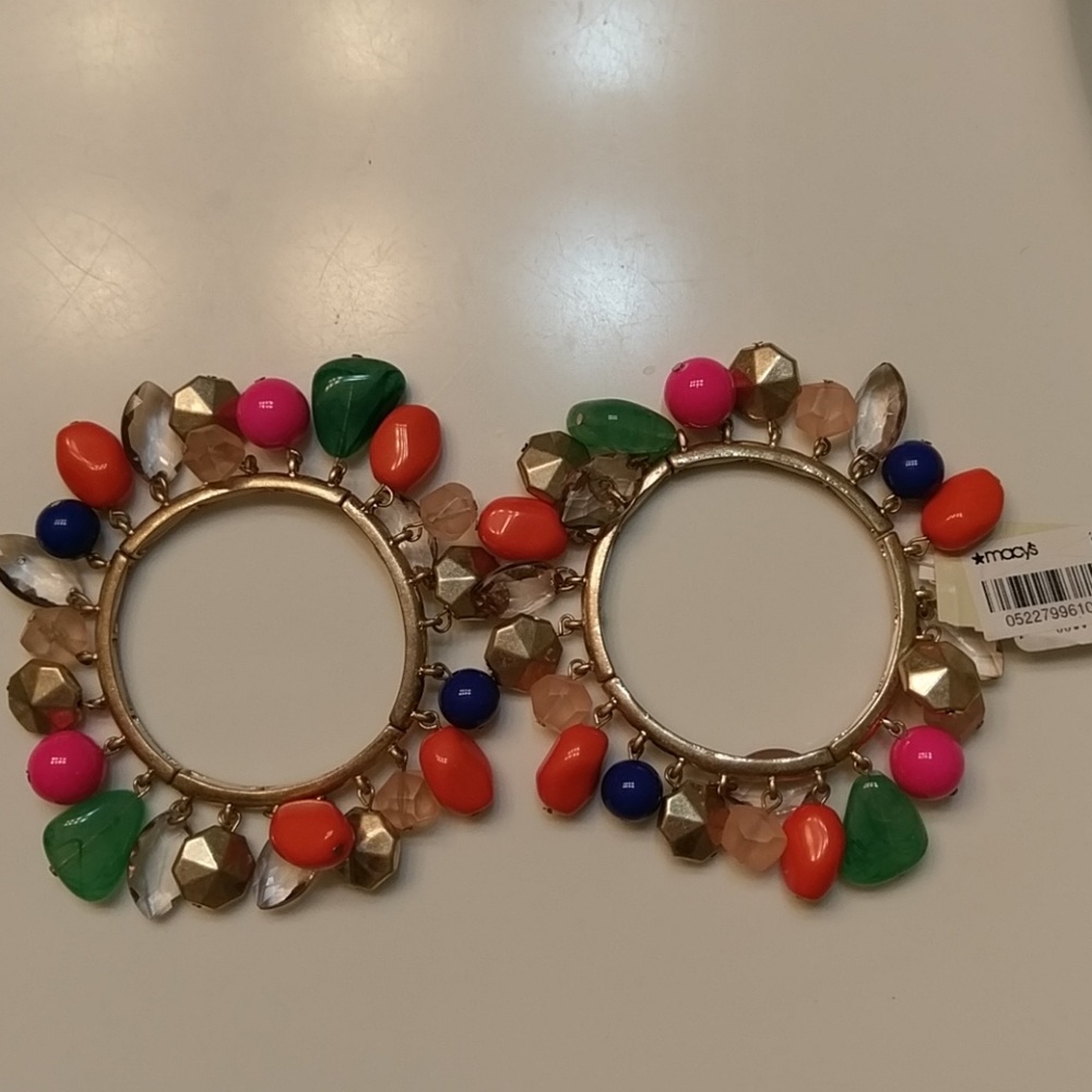 Set of two Boho bracelets gold multi color NEW - Picture 2 of 7